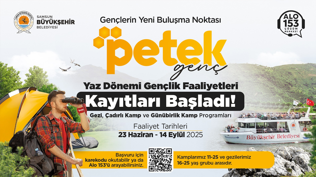 Samsun’da Gençler İçin Yaz Başlıyor: “Petek Genç” Başvuruları Başladı