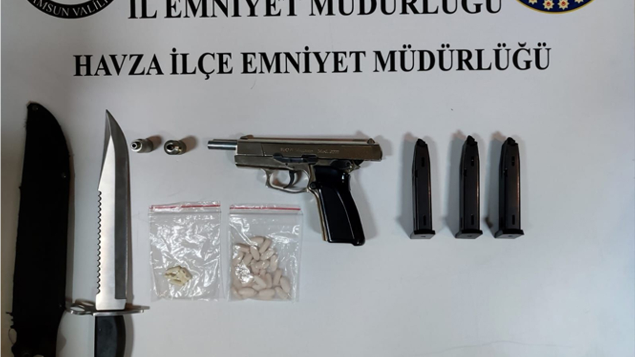 Havza'da Uyuşturucu ve Silah Operasyonu, Uyuşturucu Madde Bulundu