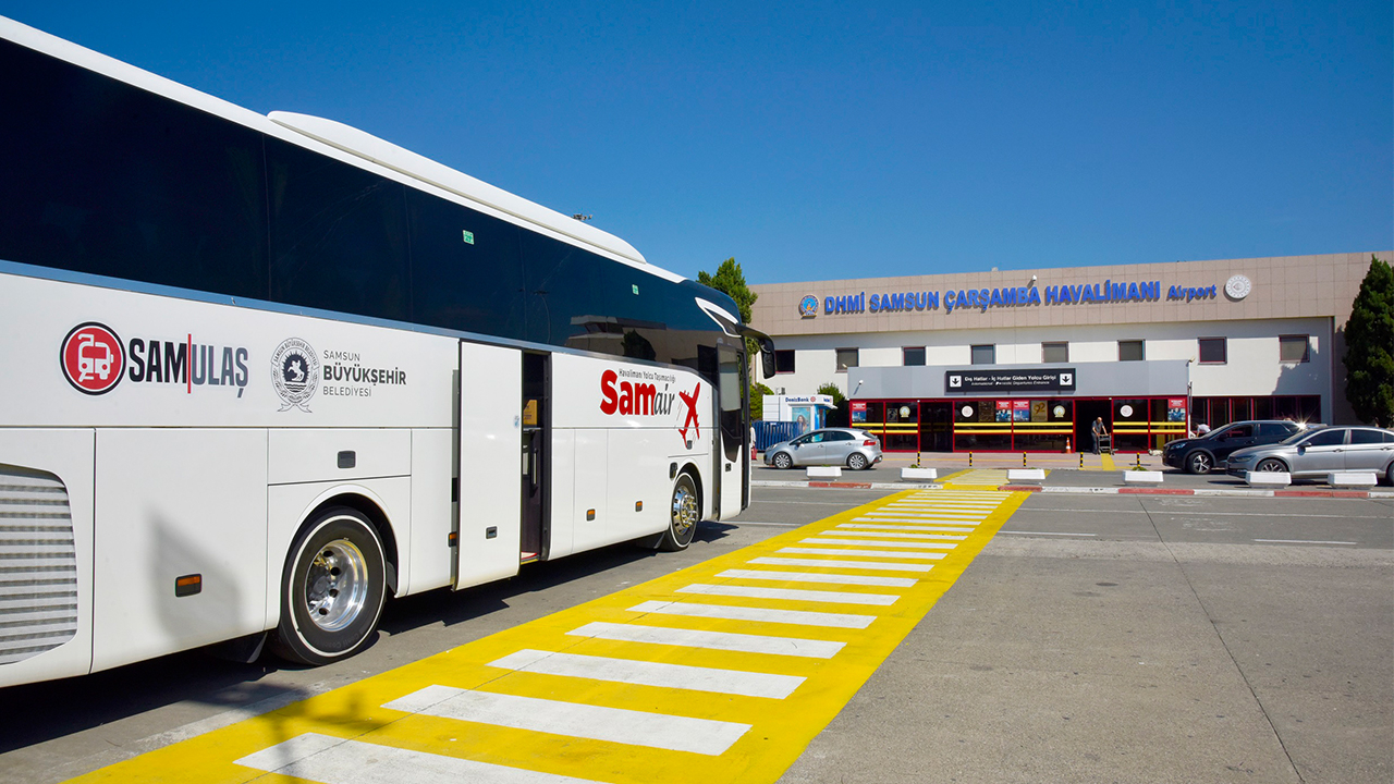 Samsun&#039;da Havalimanı Ulaşımı Büyükşehir Güvencesinde