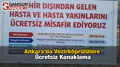 Ankara’da Vezirköprülülere Ücretsiz Konaklama
