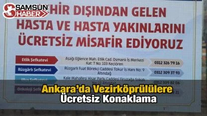 Ankara’da Vezirköprülülere Ücretsiz Konaklama