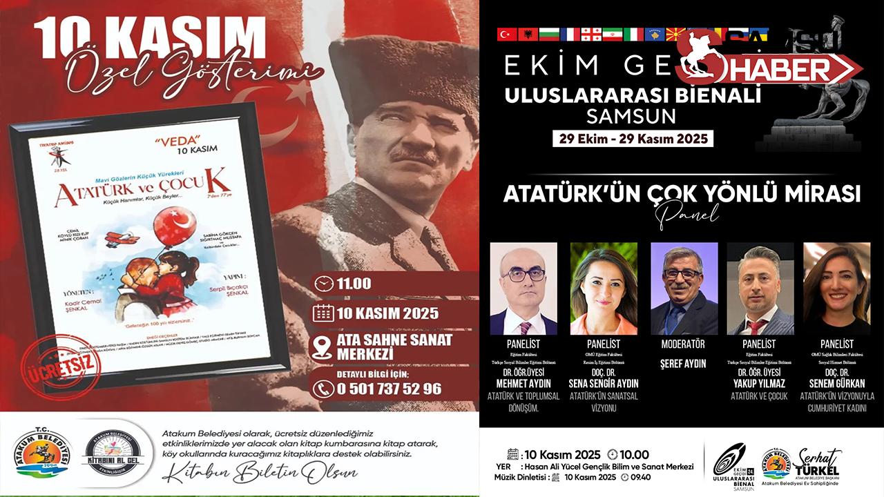 Atakum&#039;da 10 Kasım Coşkusu: Panel ve Tiyatro Gösterimi Yapılacak