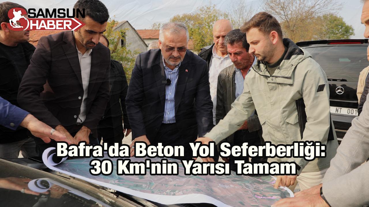 Bafra&#039;da Beton Yol Seferberliği: 30 Km&#039;nin Yarısı Tamam