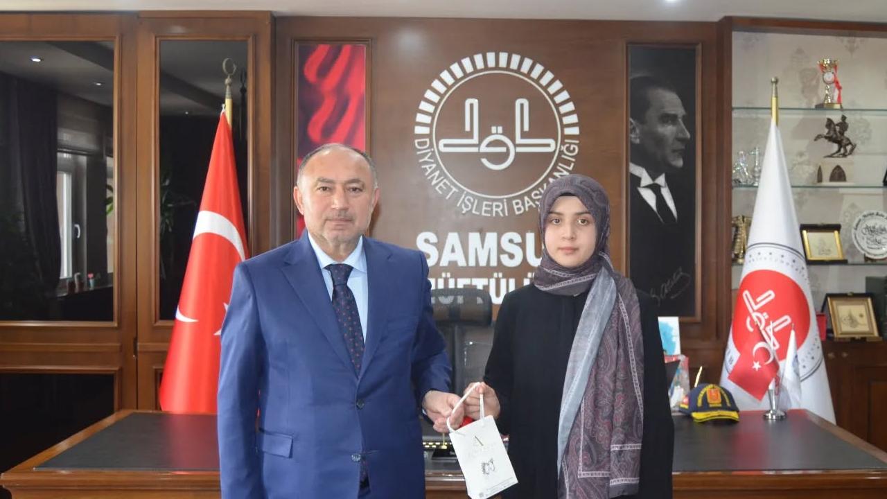 İl Müftüsü Çakır, Ladik&#039;li Başarılı Hafızı Ağırladı