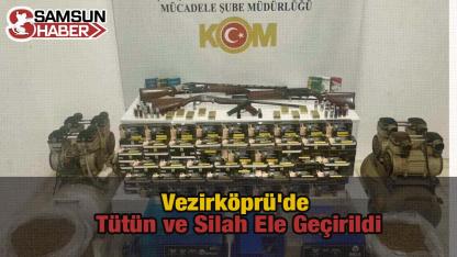 Vezirköprü'de Tütün ve Silah Ele Geçirildi