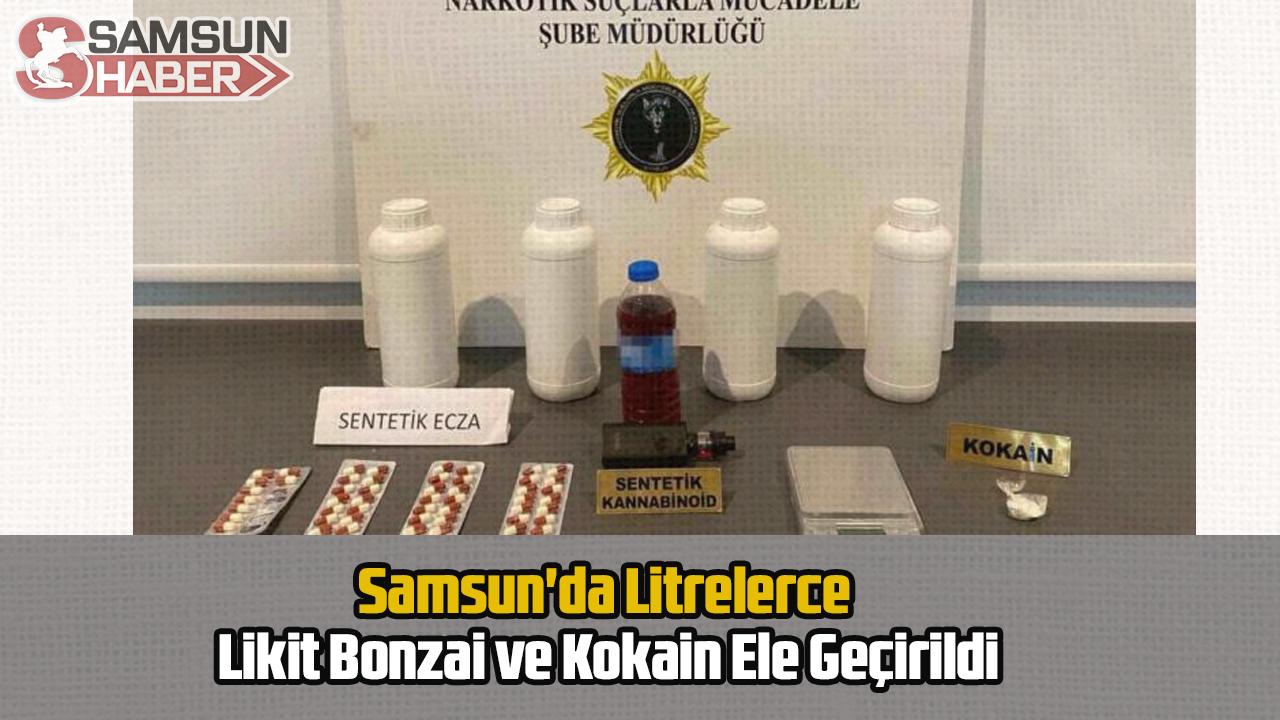 Samsun&#039;da Litrelerce Likit Bonzai ve Kokain Ele Geçirildi