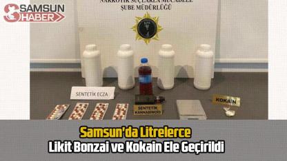 Samsun'da Litrelerce Likit Bonzai ve Kokain Ele Geçirildi