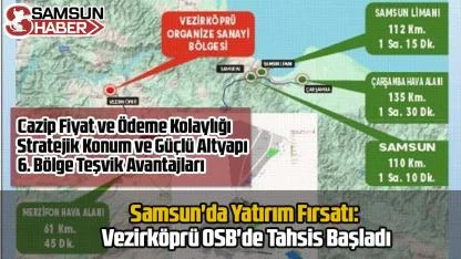 Samsun'da Yatırım Fırsatı: Vezirköprü OSB'de Tahsis Başladı